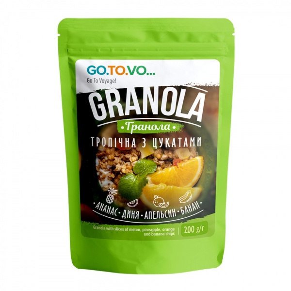 Гранола GO.TO.VO. тропічна з цукатами 200 г 