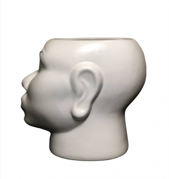 Ваза керамическая Nana ceramics Африканка 15,5 см белый муар 