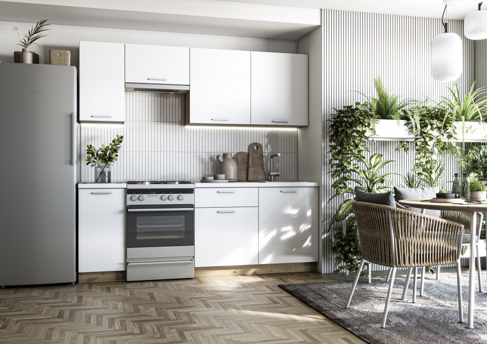 Кухня Грейд Кира ДСП 2,2мбелый/дуб артизан