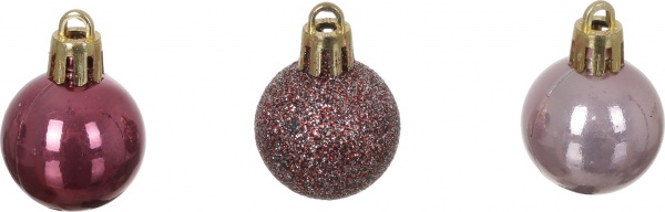 Набор елочных шаров розовых d30 мм 12 шт./уп. 