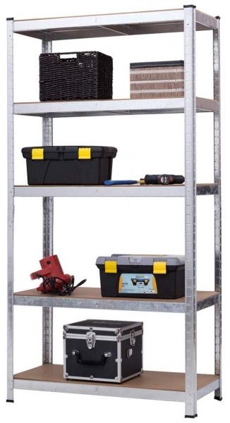 Стелаж металевий Меткас Бюджет оцинкований 1800x900x600 мм ДСП полиця 5 шт. цинк 