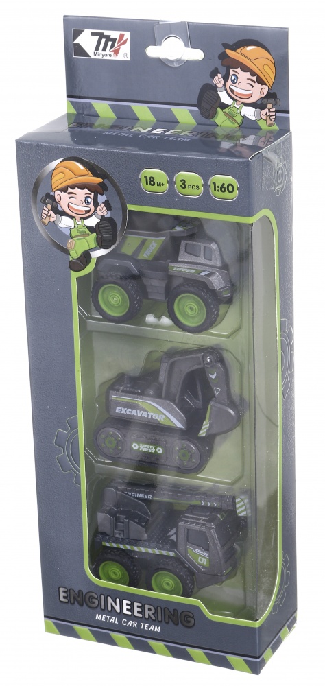 Набор Minyore инерционные машинки зеленые 3 шт. OTB0586003