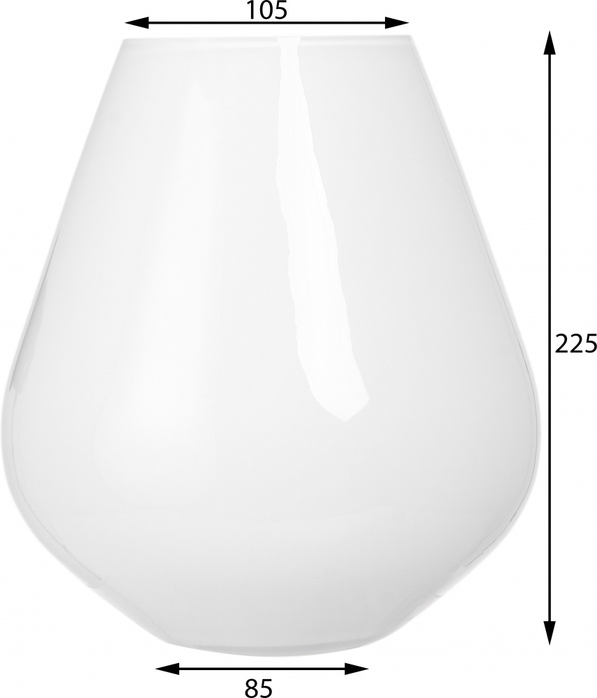 Ваза скляна Wrzesniak Glassworks Maestro Tear 22 см біла 17-9493A