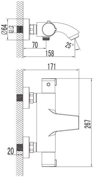 Змішувач для ванни Imprese CENTRUM 10400