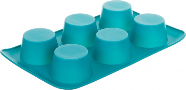 Форма для кексов Magic Ring Волнистая 30х19х4,1 см 6 шт бирюза Flamberg Smart Kitchen