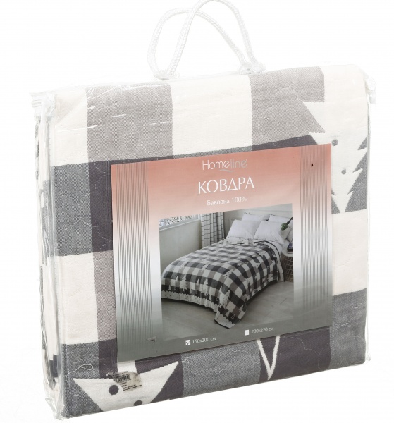 Одеяло-покрывало Елка 150x200 см Homeline серый 