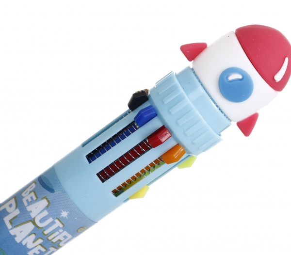 Ручка шариковая на 10 цветов ракета 