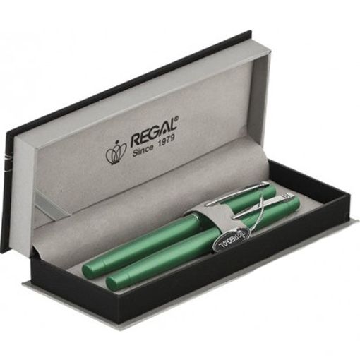Набор ручек REGAL (перьевая и роллер) в зеленом футляре R285422.P.RF 