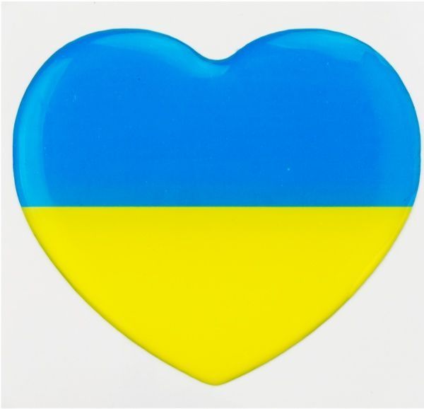 Шильда Серце синьо-жовте
