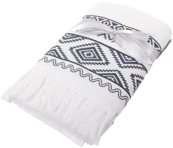 Набір рушників Агата 2 шт. 50x100 см сірий/ білий ТК-Домашній текстиль ТОВ 