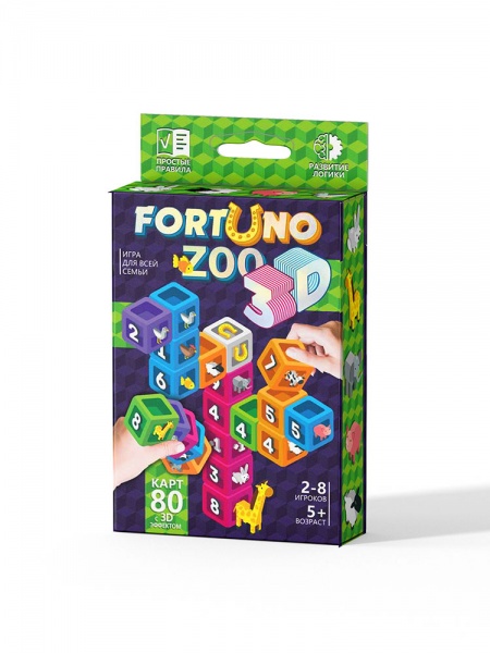Игра настольная Danko Toys Fortuno ZOO 3D G-F3D-02-01U