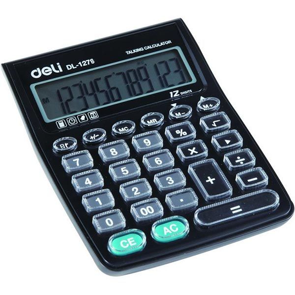 Калькулятор бухгалтерський Deli 1278 чорний