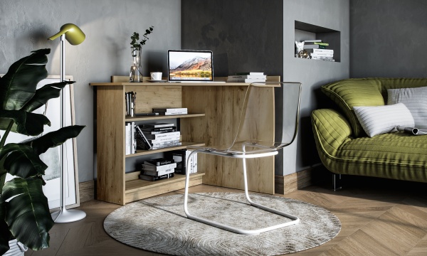 Стол письменный угловой Грейд Эней 900х760х900 мм дуб крафт золотой 