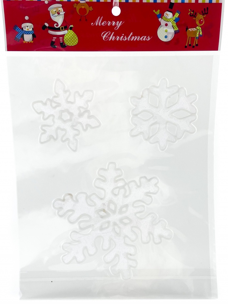 Наклейка декоративная новогодняя снежинка 20x25 см