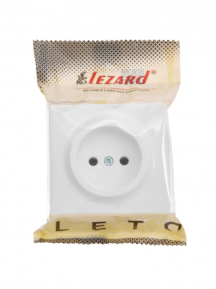 Розетка побутова без заземлення Lezard LETO IP20 білий 752-0200-121B