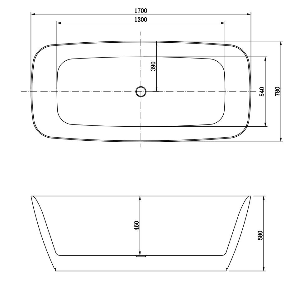 Ванна ScandiSPA VAR 170х78 см из акрилового камня Corian