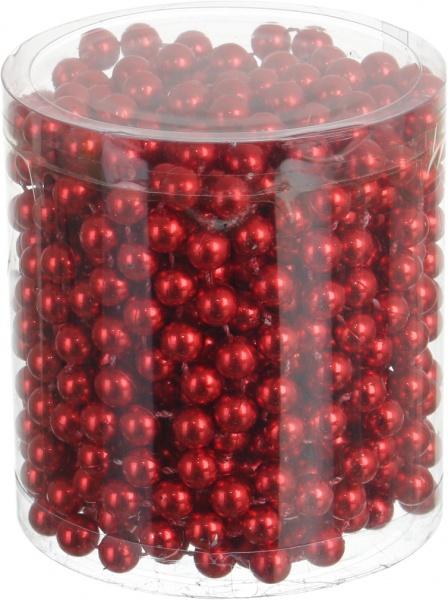 Бусы для елки 8 мм 8 м в ассортименте