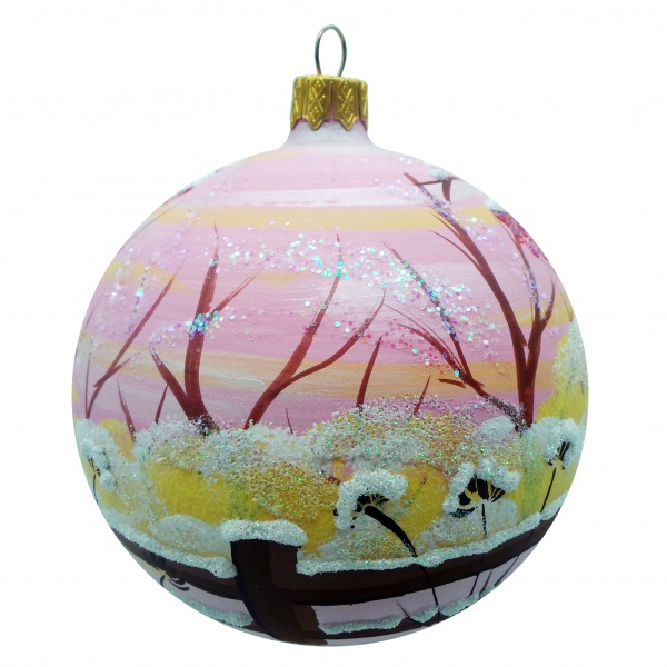 Елочная игрушка Зайчик 100 мм с рисунком К-1600-7-100