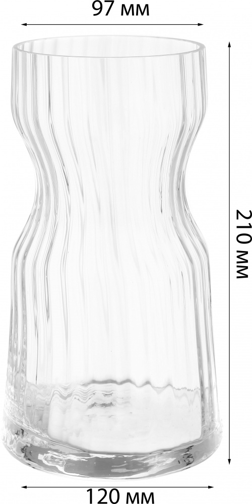 Ваза стеклянная Wrzesniak Glassworks Stripe 17-11272B 21 см прозрачная 17-11272B