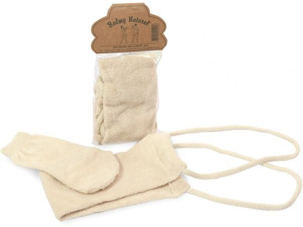 Мочалка Balmy Naturel масажна і рукавичка з бавовни 12018 