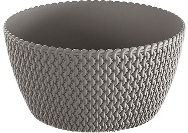 Кашпо пластиковое Prosperplast Splofy Low круглый 3,8л серый (25975-405) 