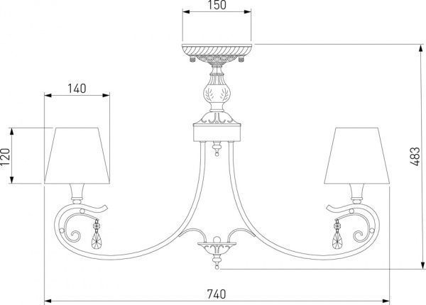 Люстра стельова Strotskis Incanto 60069/8 8x40 Вт E14 срібний 