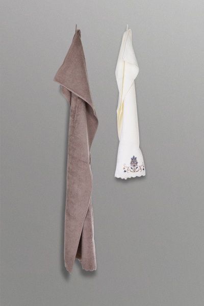 Набор полотенец Monica 2 шт. коричневый/ белый La Nuit 