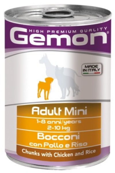 Корм GEMON Dog Mini Adult Chic/Rice, 415 гр
