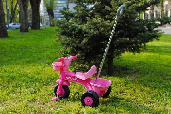 Велосипед дитячий Dolu з батьківською ручкою рожевий 2504