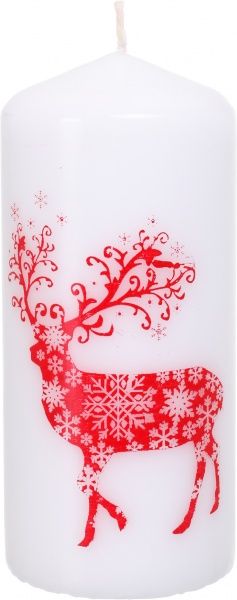 Свеча Цилиндр трафаретная Олені Різдвяні 70*150 Pako-If
