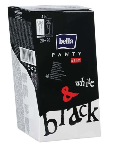 Прокладки ежедневные Bella Panty Slim Black & White normal 40 шт.