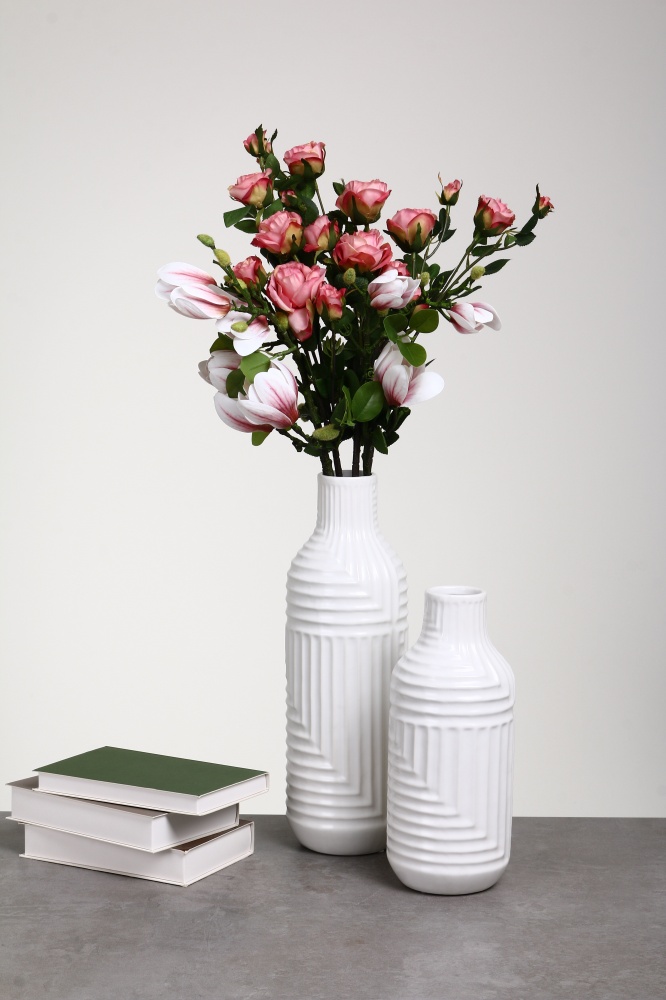 Ваза керамічна Pinsung Ceramics Rooricone 38 см біла матова PS32931