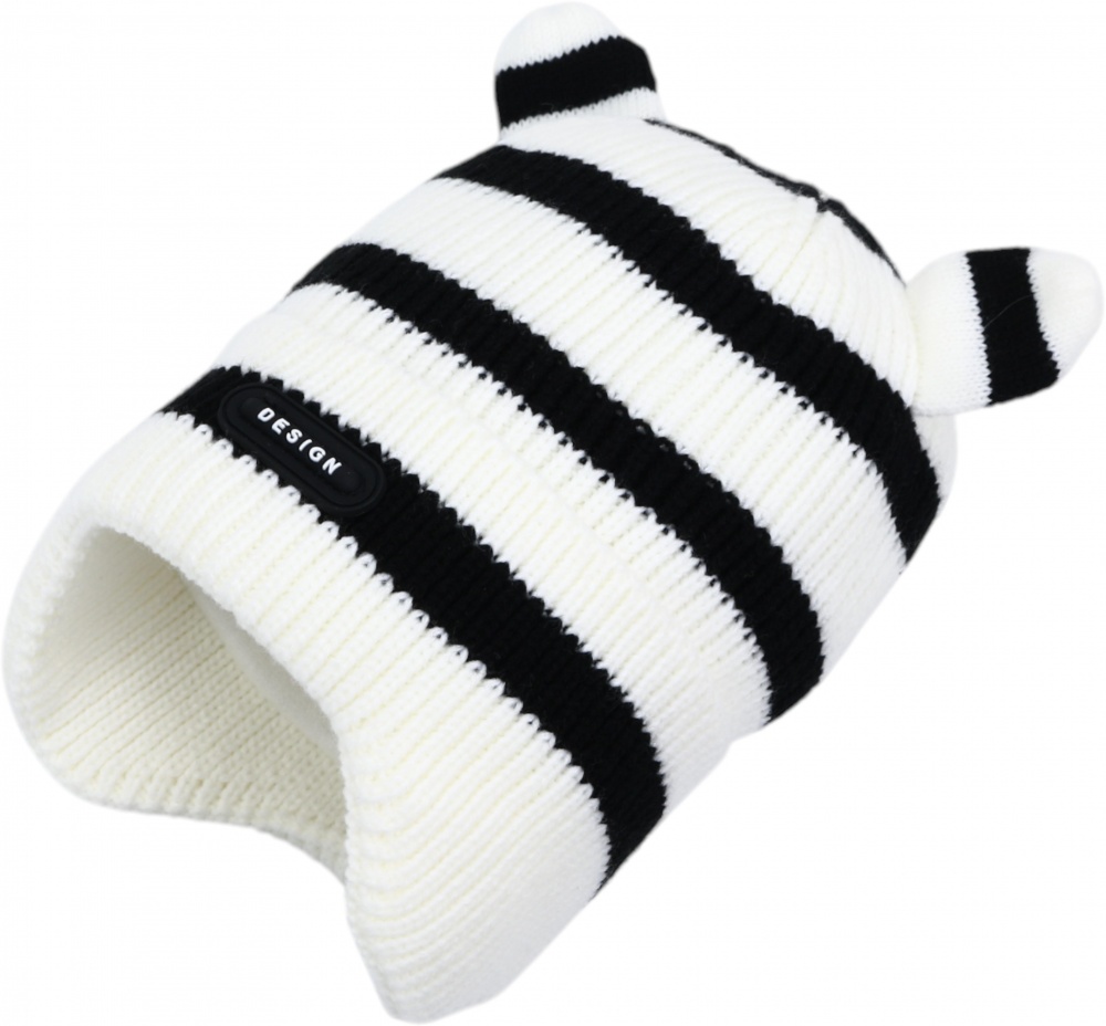 Шапка HW дитяча з мотузочками р.50-52 білий із синім