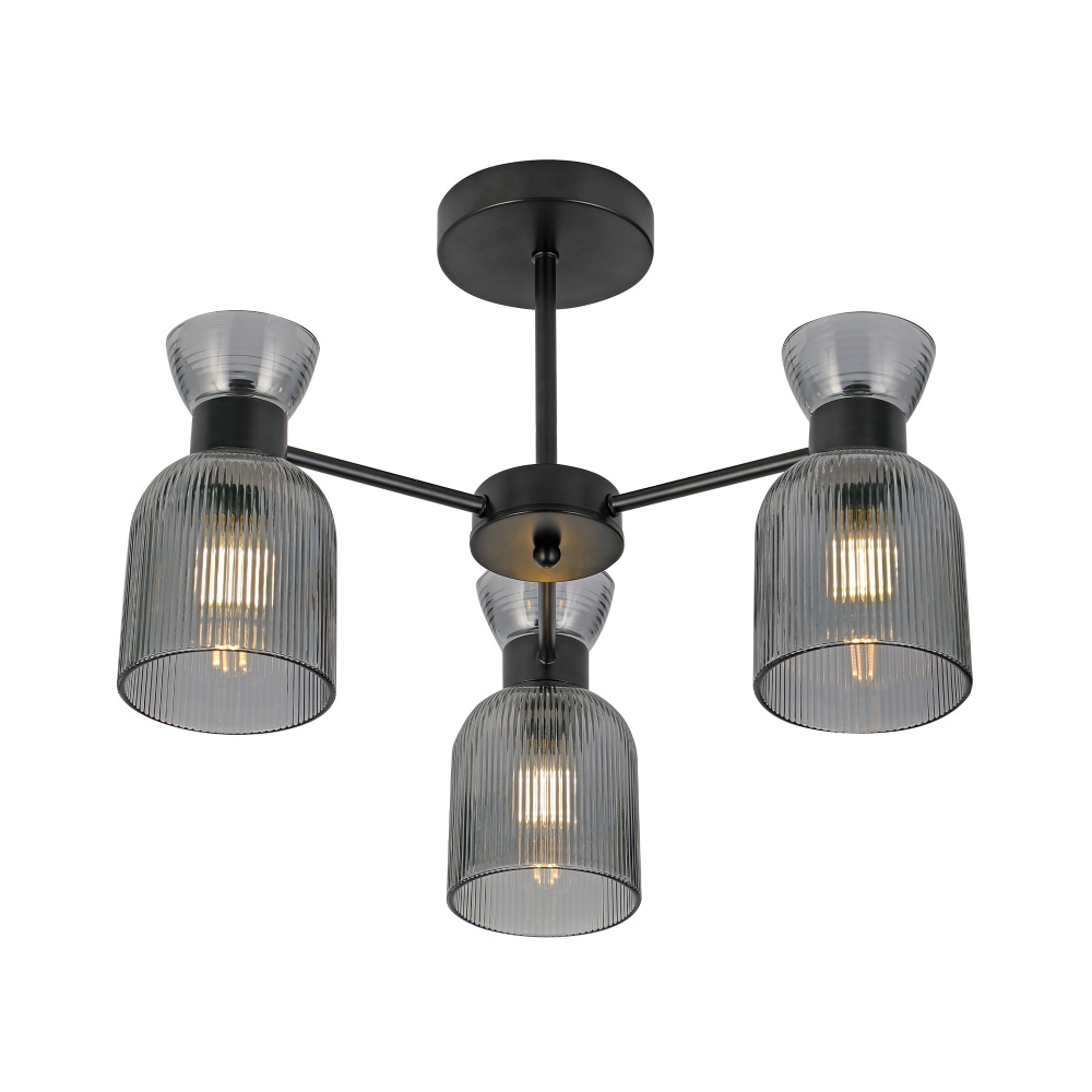 Люстра Miorro Viola 475х330 мм метал/скло 3x40 Вт E14 чорний 51-311-118