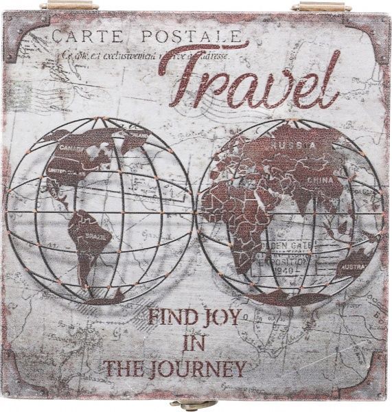 Шкатулка для украшений Карта мира 14x14x10 см XBX1802-S