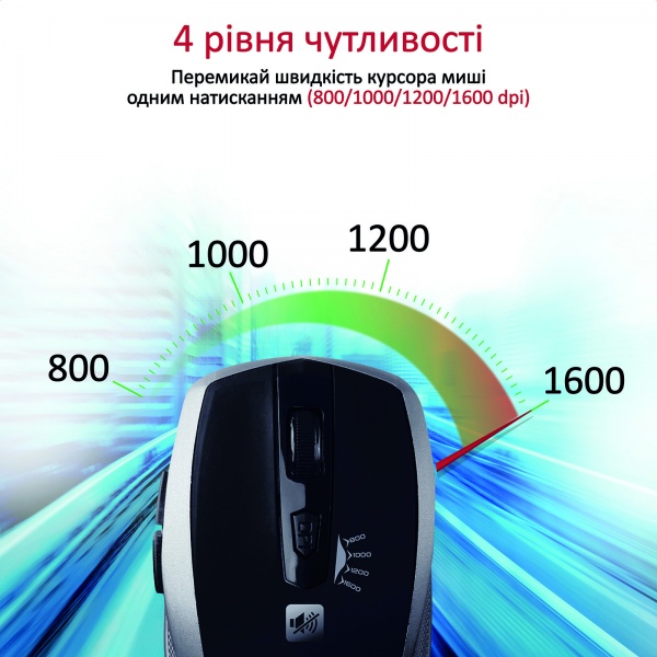 Миша Promate Breeze Wireless Silver 