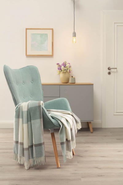 Плед Bergamo green 130x170 см зелений/білий/сірий Biederlack 