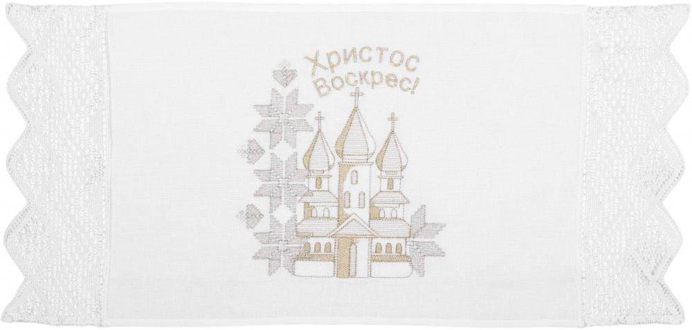 Полотенце пасхальное 694-25/09 32x70 см Эдельвика белый