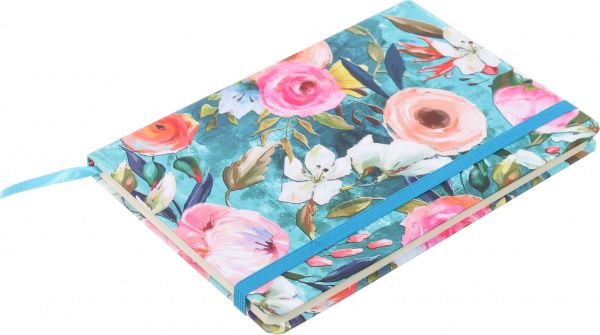 Блокнот Літні квіти 21x14,5 см бірюзовий