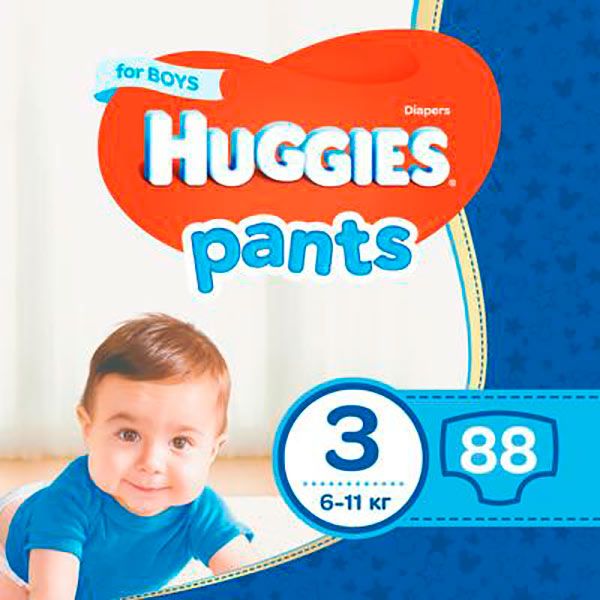 Підгузки-трусики Huggies Boy 3 6-11 кг 88 шт.
