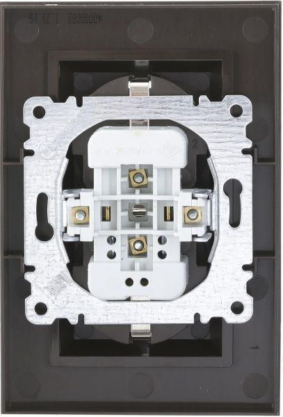 Розетка подвійна із заземленням Makel Karea без шторок без кришки коричневий