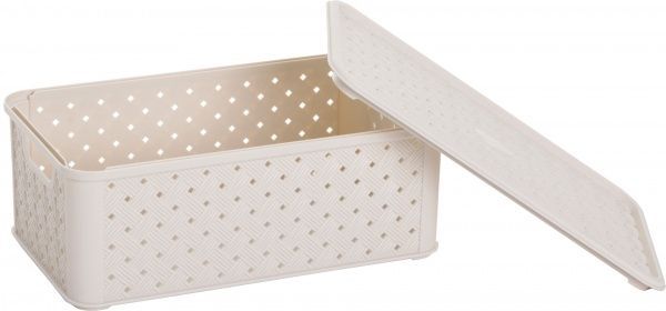 Кошик пластиковий Tontarelli із кришкою Аріанна M 112x290x166 мм