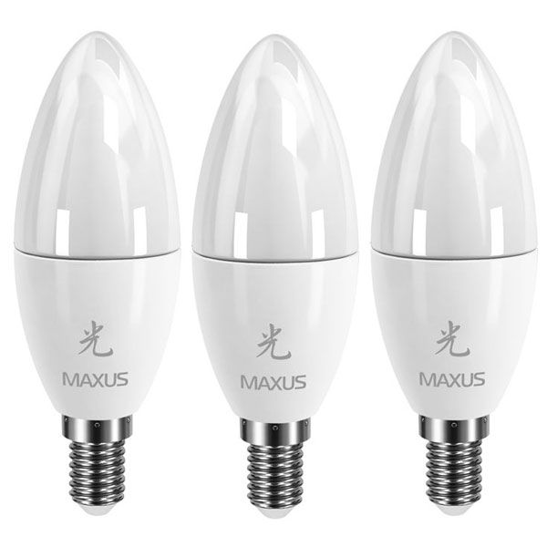 Лампа LED Maxus C37 CL-F Е14 5 Вт 4100К холодне світло 3 шт