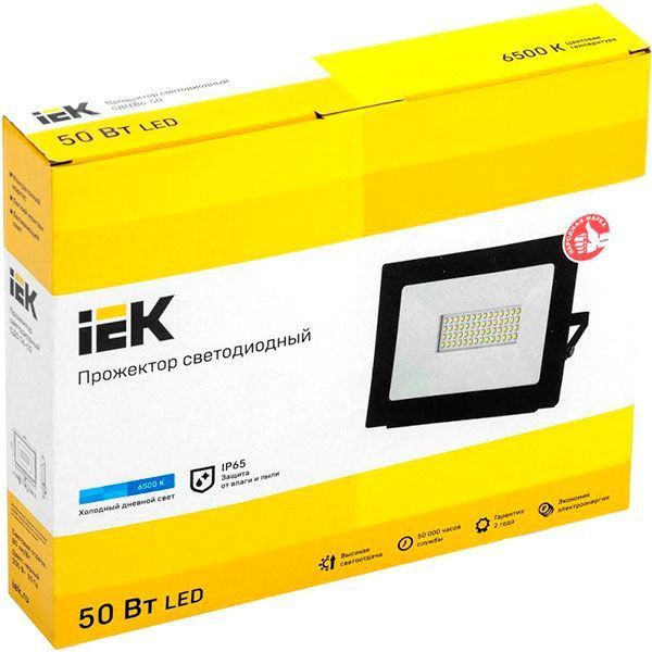 Прожектор IEK СДО 06-50 LED 50 Вт IP65 черный 