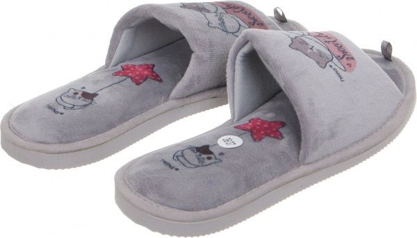 Тапки домашние HS standart велюровые р. 40 серый 