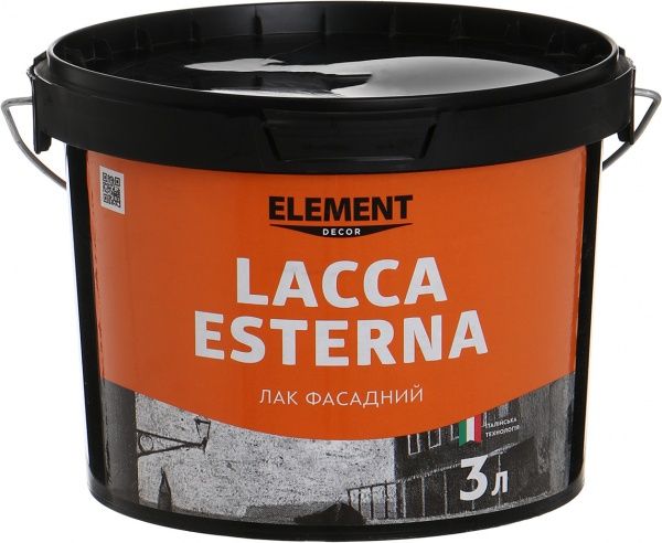 Лак Decor Lacca Esterna Element Decor глянець 3 л прозорий
