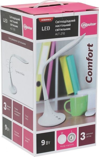 Настільна лампа офісна LedPulsar 9 Вт срібний ALT-210S 