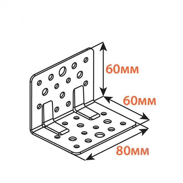 Уголок перфорированный Kolchuga равносторонний 60x60x80 мм 2,5 мм