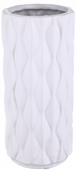 Ваза керамічна біла Knit 10,5х10,5х22,5 см