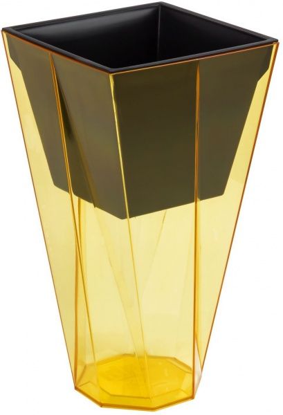 Горшок пластиковый Prosperplast Urbi twist P квадратный 2,8л прозрачный оранжевый (73964-1) 